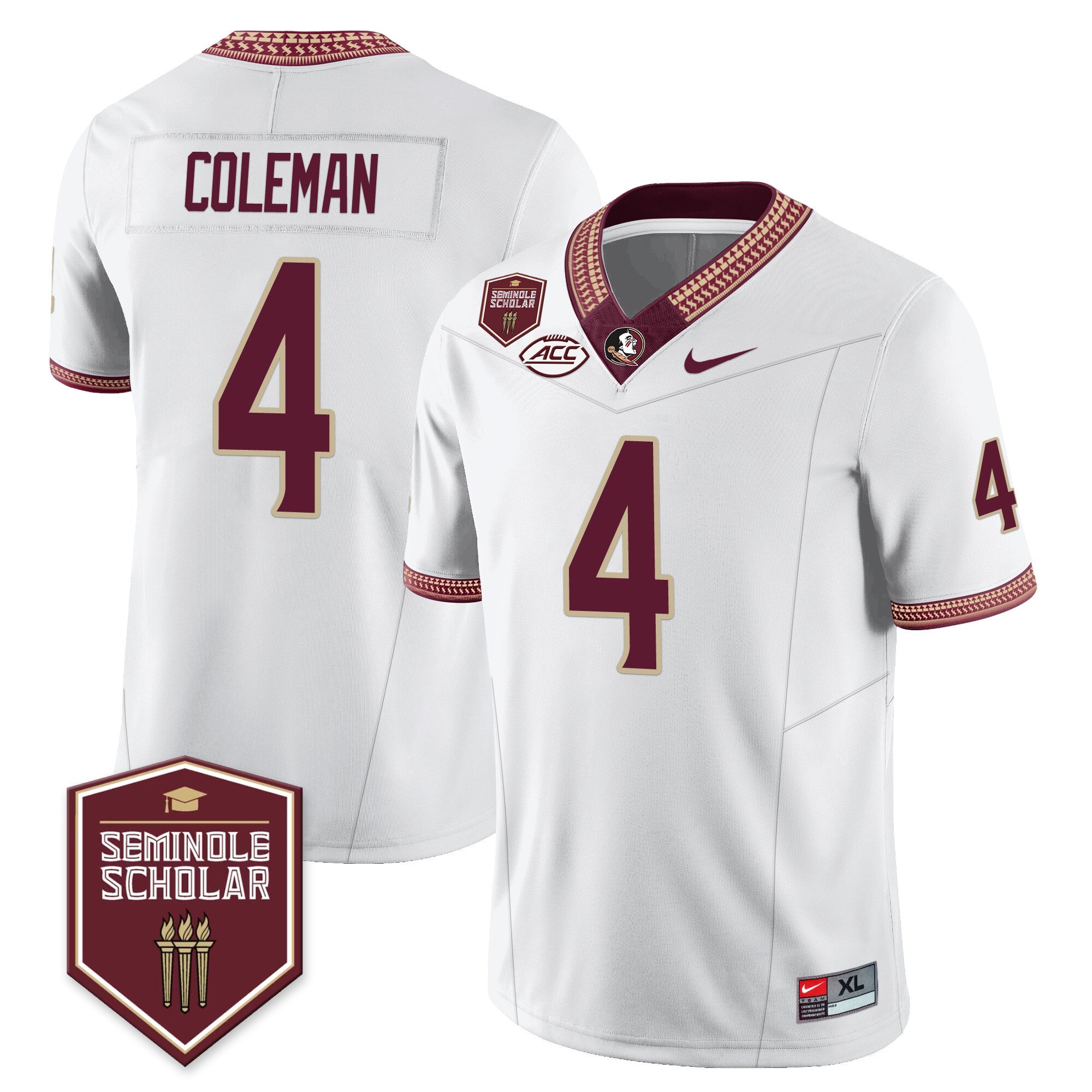 Men’s Florida State Seminoles Football Vapor Jersey – All Stitched