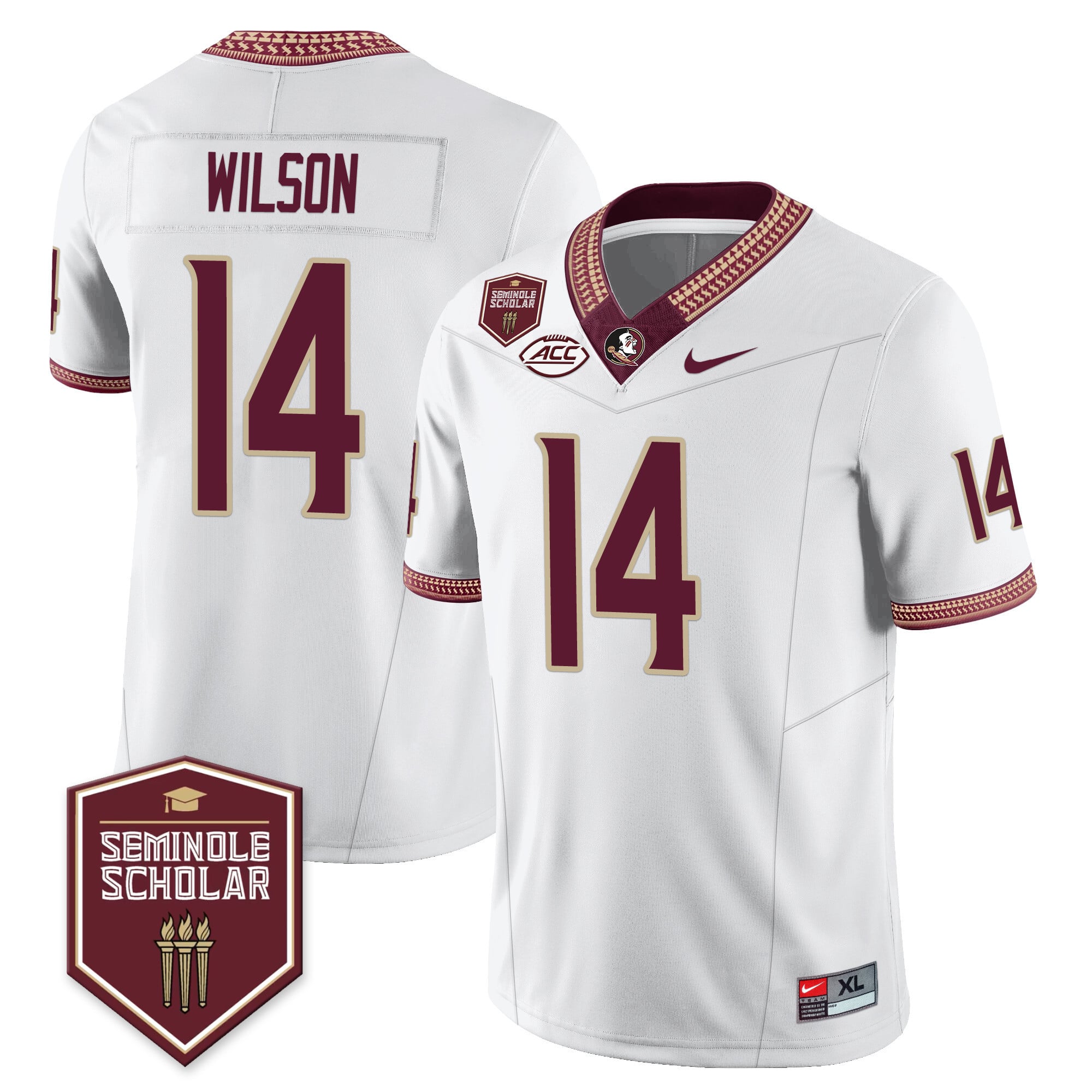 Men’s Florida State Seminoles Football Vapor Jersey – All Stitched