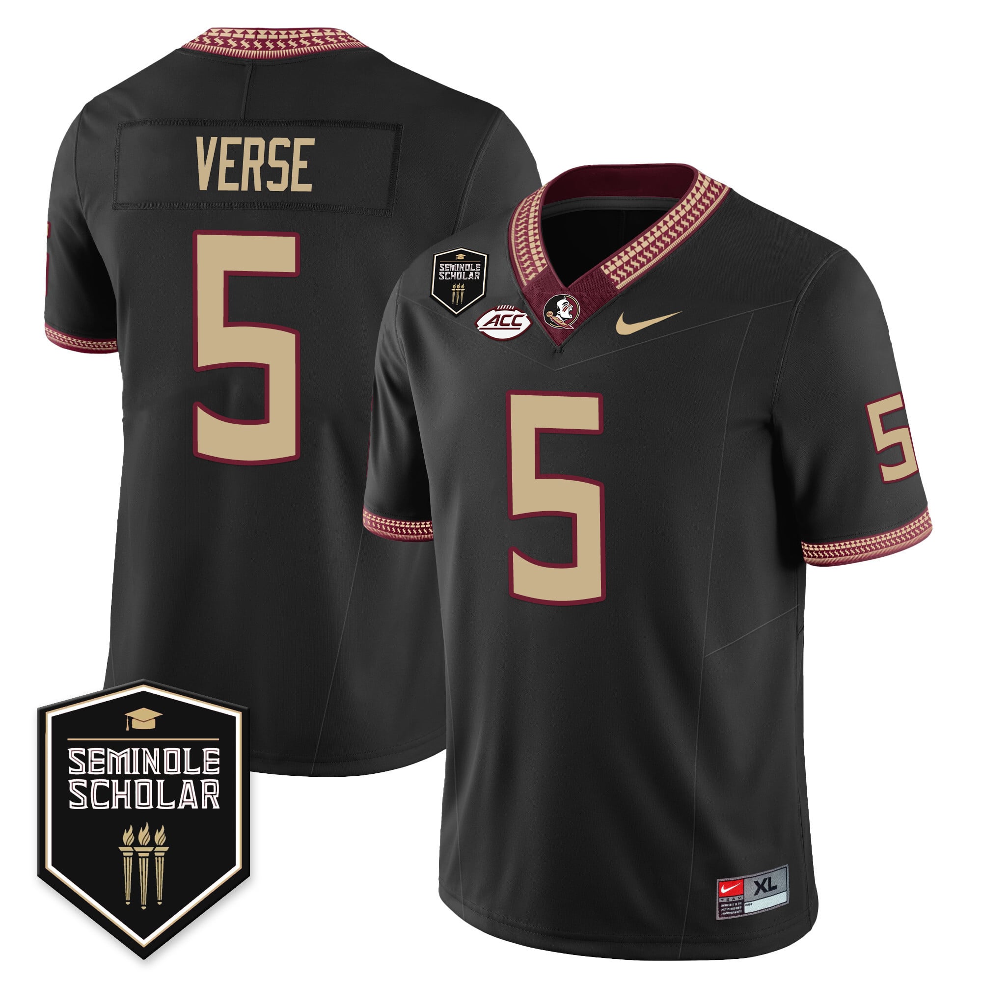 Men’s Florida State Seminoles Football Vapor Jersey – All Stitched