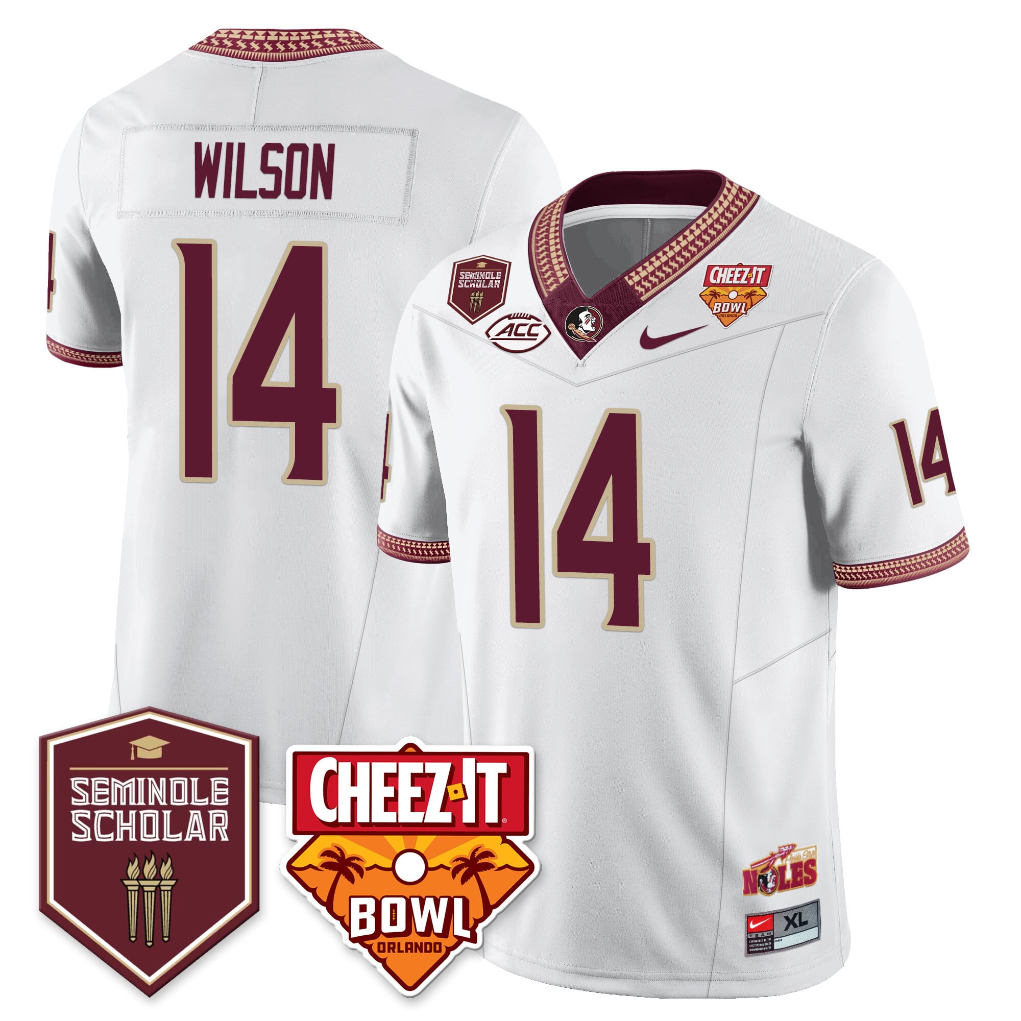 Men’s Florida State Seminoles Football Vapor Jersey – All Stitched