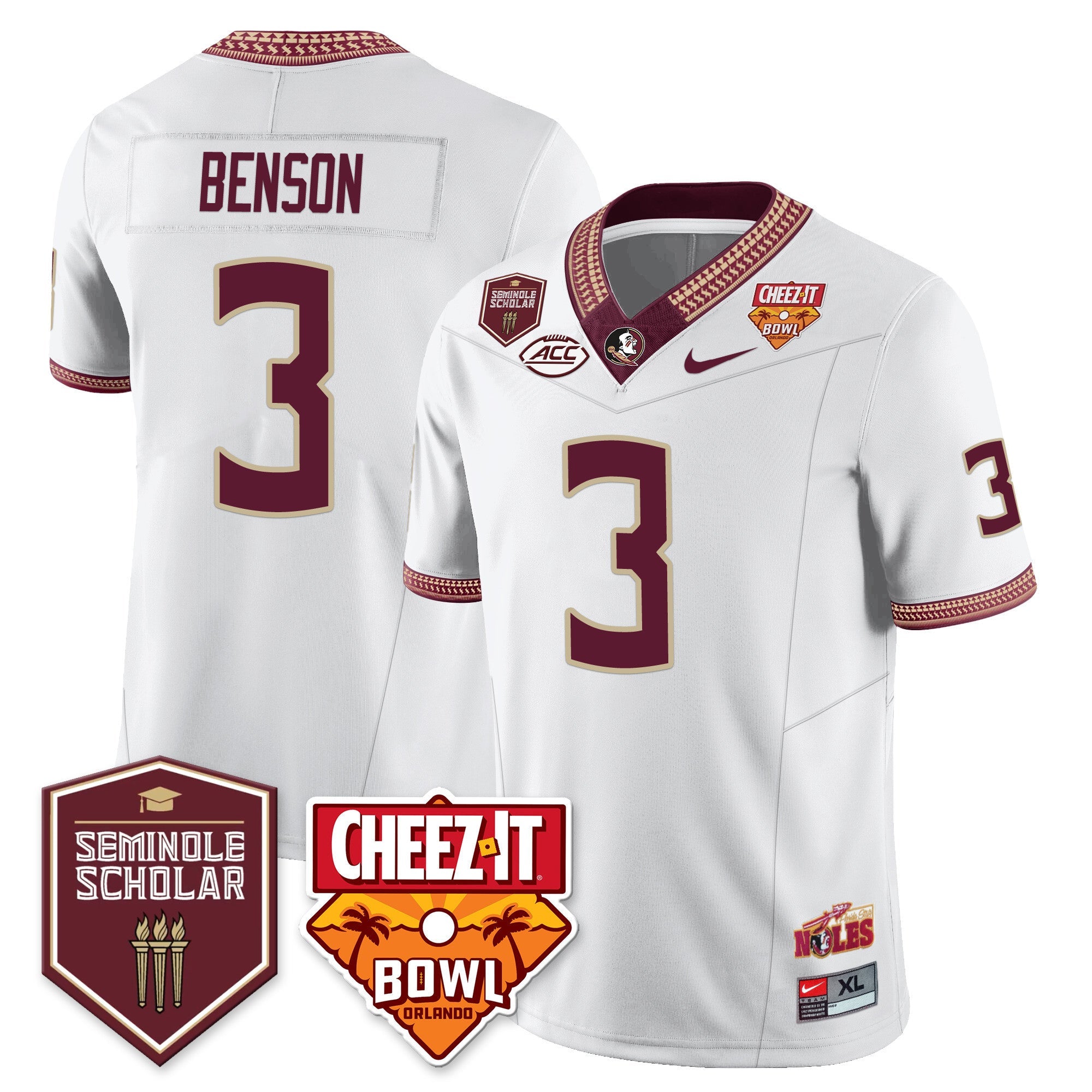 Men’s Florida State Seminoles Football Vapor Jersey – All Stitched