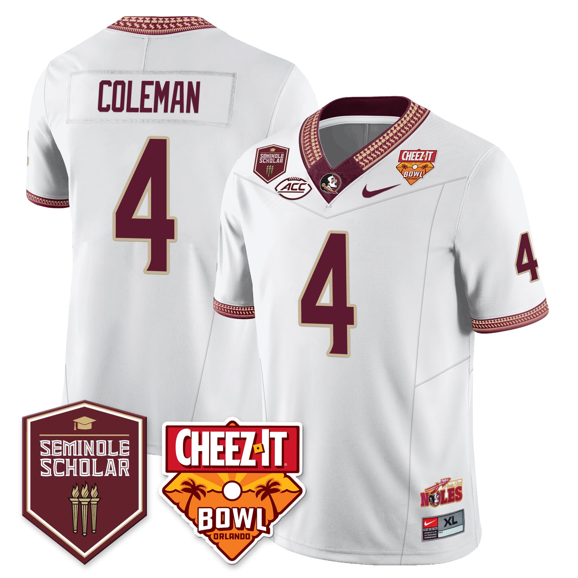 Men’s Florida State Seminoles Football Vapor Jersey – All Stitched