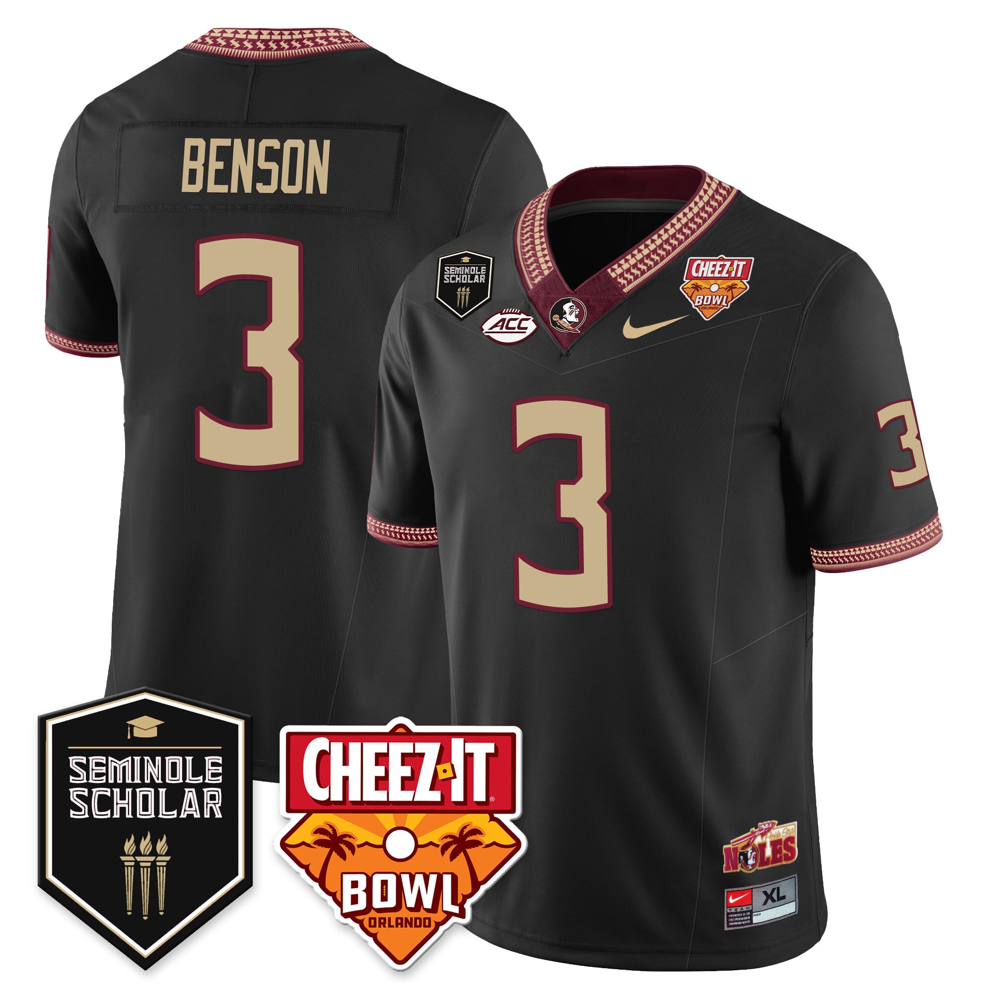 Men’s Florida State Seminoles Football Vapor Jersey – All Stitched