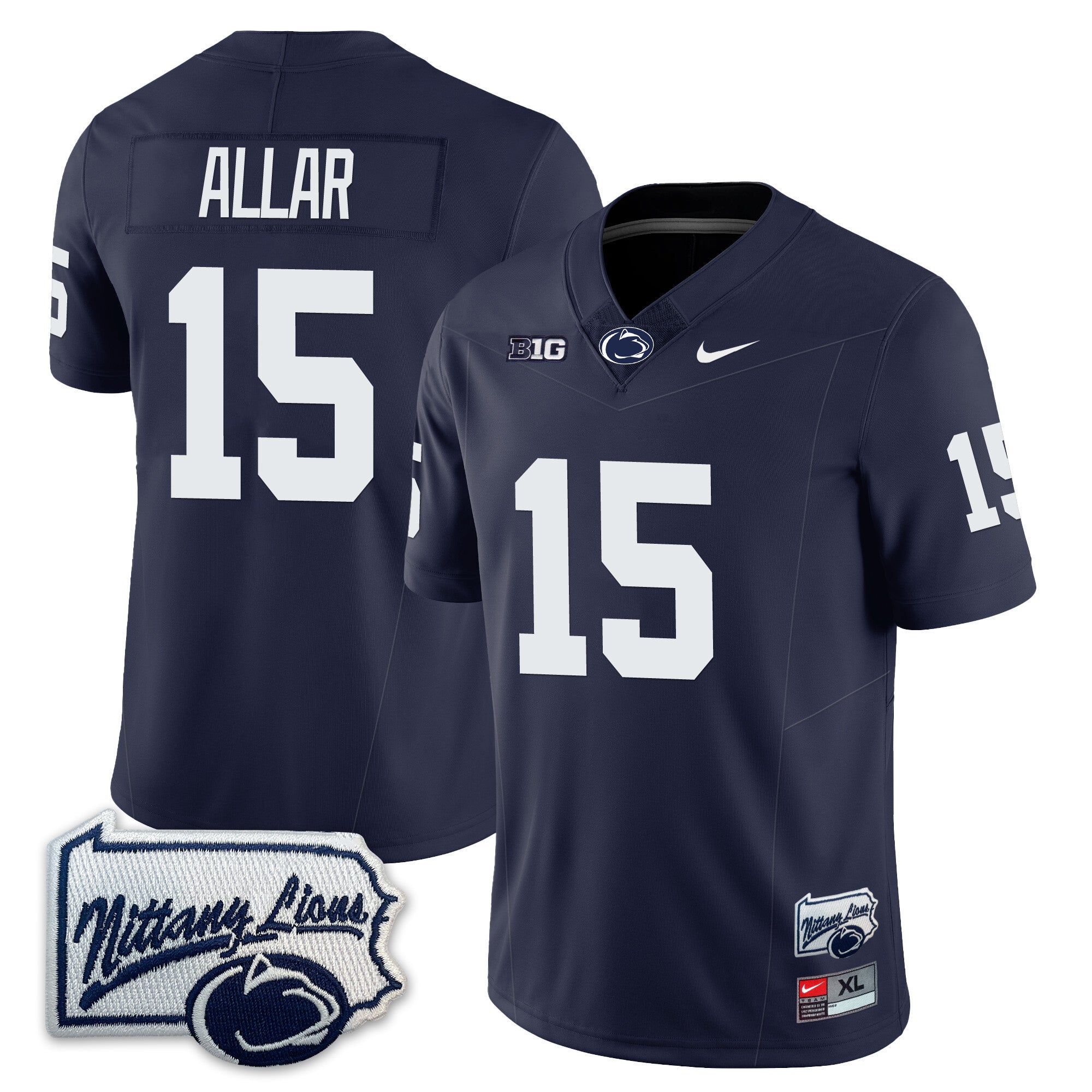 Menâs Penn State Nittany Lions Football Jersey - Pennsylvania Map - All Stitched