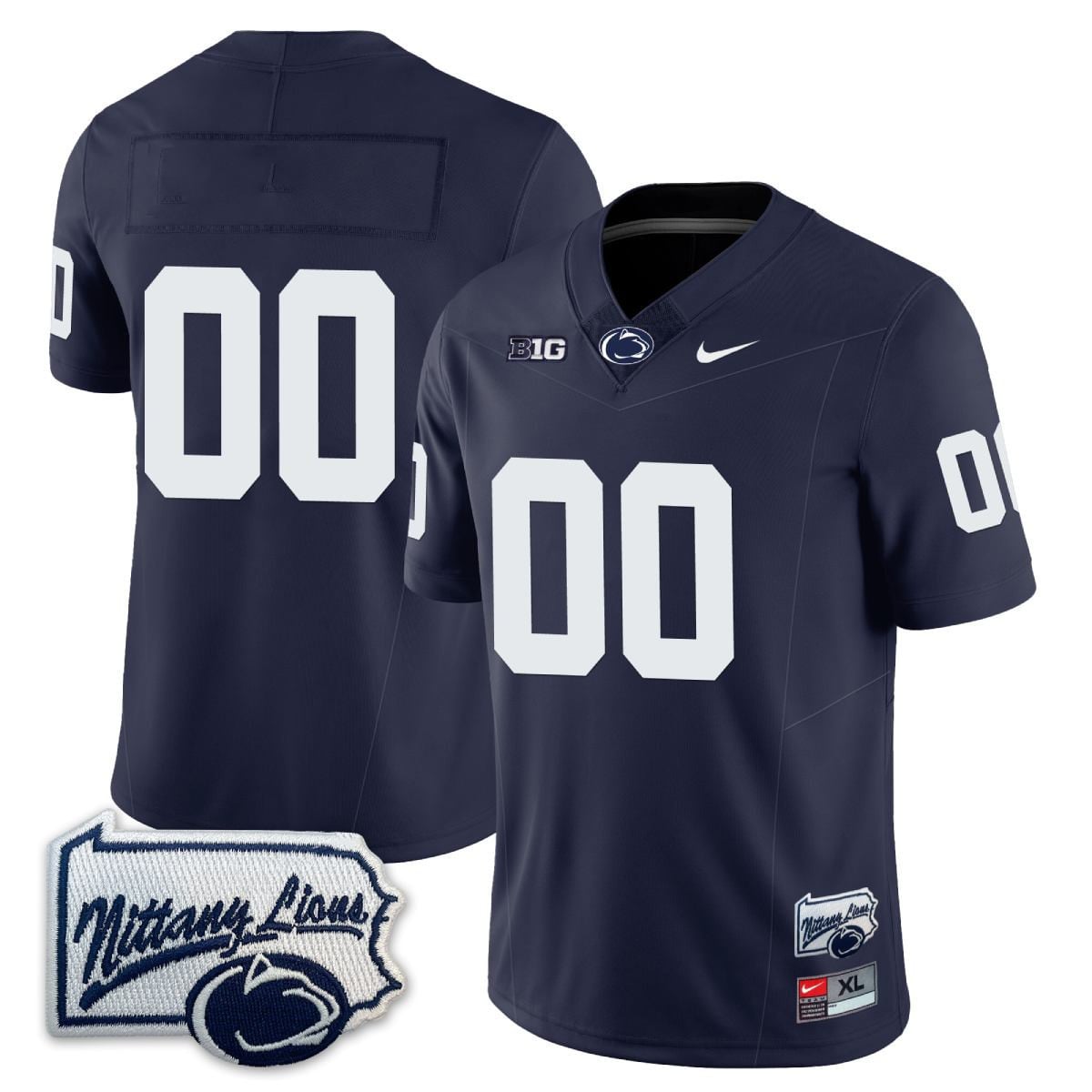 Penn State Nittany Lions Football Pennsylvania Map Custom Jersey - All Stitched