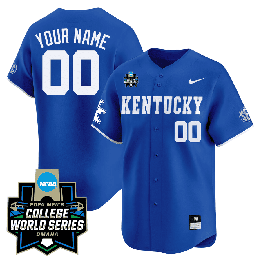 Custom Kentucky Wildcats 23/24 Jersey - 2024 College World Series Patch - All Stitched