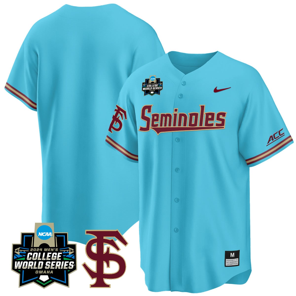 Men's Florida State Seminoles 2024 College World Series Vapor Premier Limited Jersey V1 - All Stitched