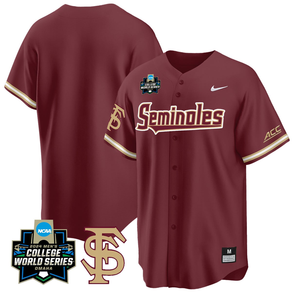 Men's Florida State Seminoles 2024 College World Series Vapor Premier Limited Jersey V1 - All Stitched