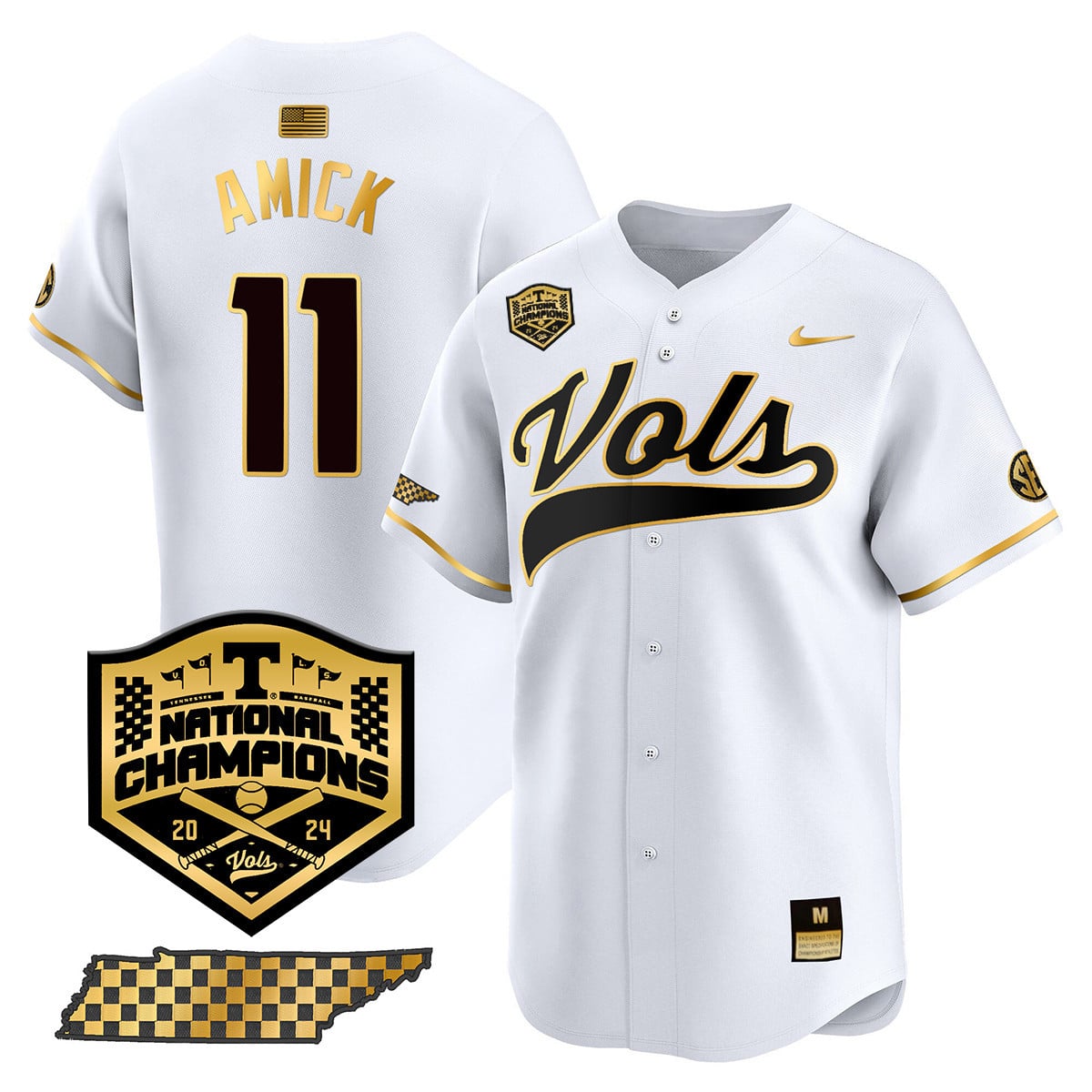 Men's Tennessee Volunteers 2024 National Champions Vapor Premier Limited Jersey - All Stitched