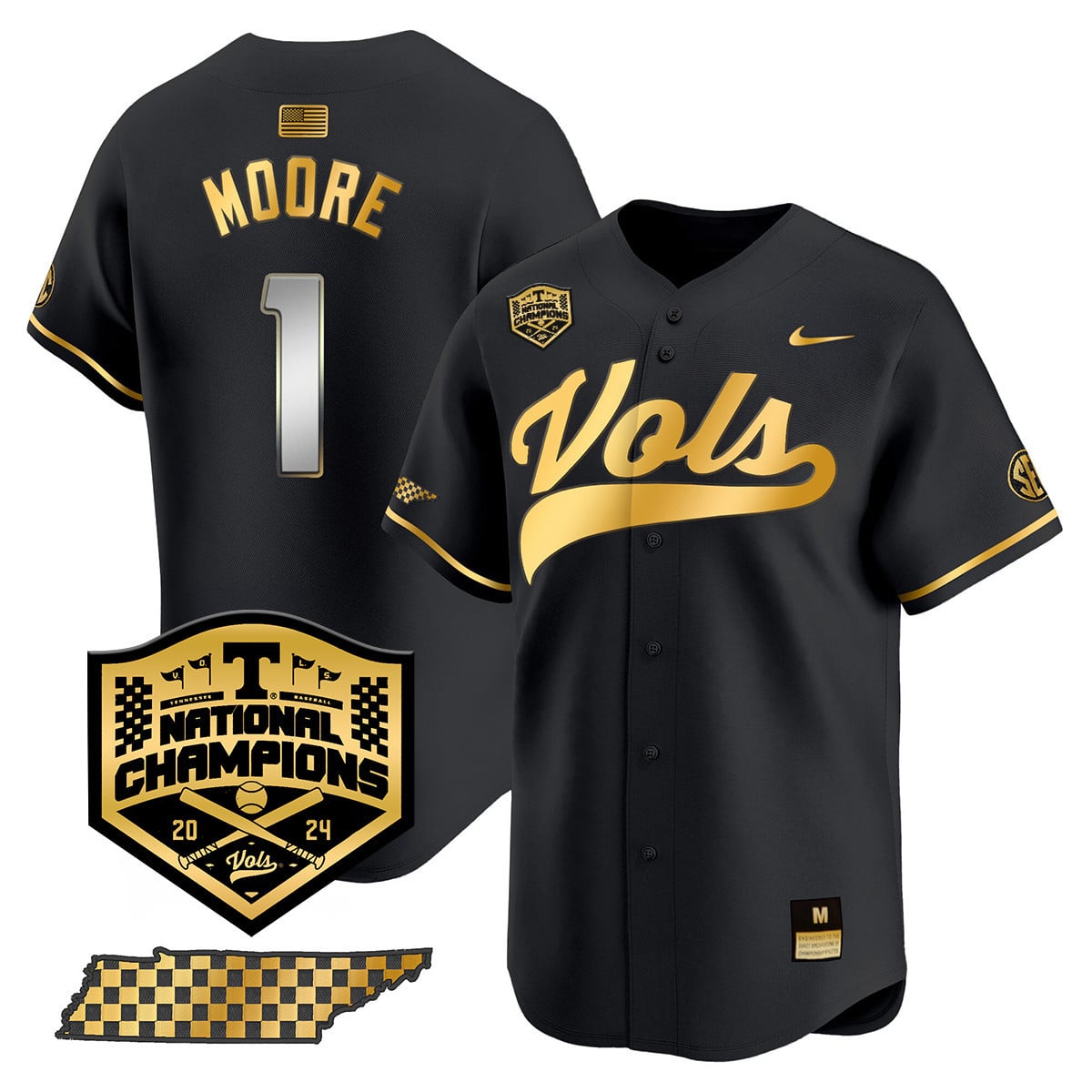 Men's Tennessee Volunteers 2024 National Champions Vapor Premier Limited Jersey - All Stitched