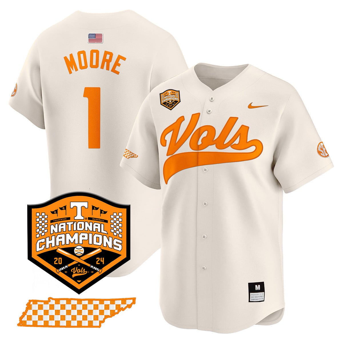 Men's Tennessee Volunteers 2024 National Champions Vapor Premier Limited Jersey - All Stitched
