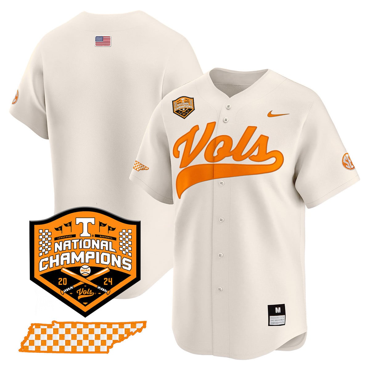 Men's Tennessee Volunteers 2024 National Champions Vapor Premier Limited Jersey - All Stitched