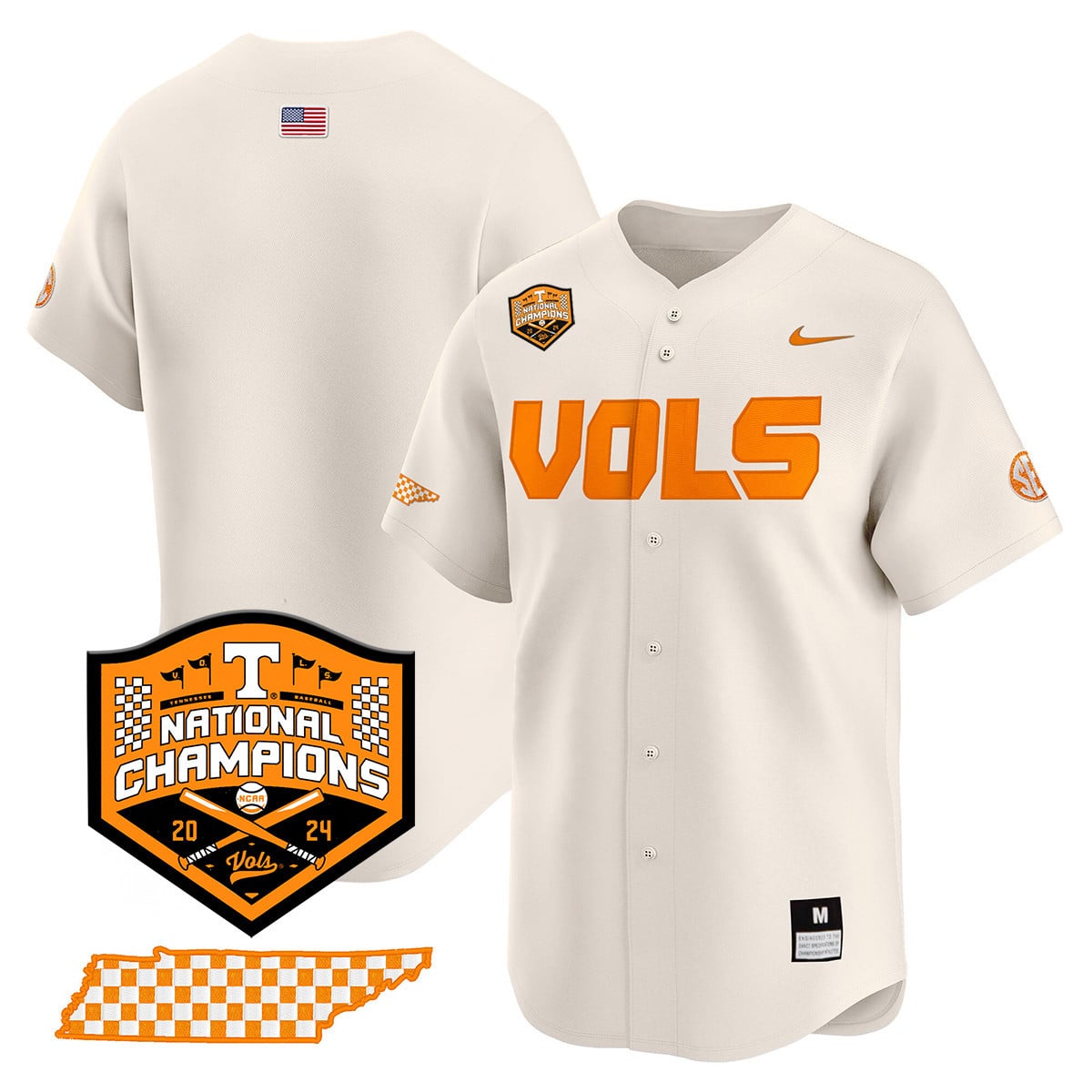 Men's Tennessee Volunteers 2024 National Champions Vapor Premier Limited Jersey V1 - All Stitched