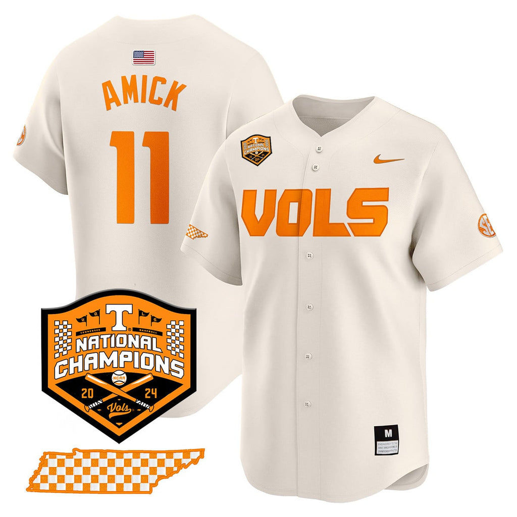 Men's Tennessee Volunteers 2024 National Champions Vapor Premier Limited Jersey V1 - All Stitched