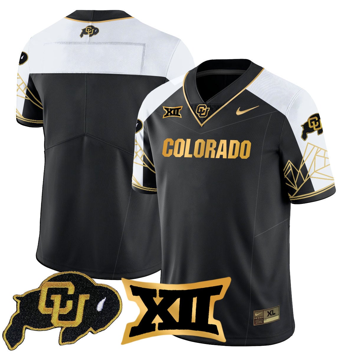 Men's Colorado Buffaloes 2024 Vapor Limited Gold Jersey N3 - All Stitched