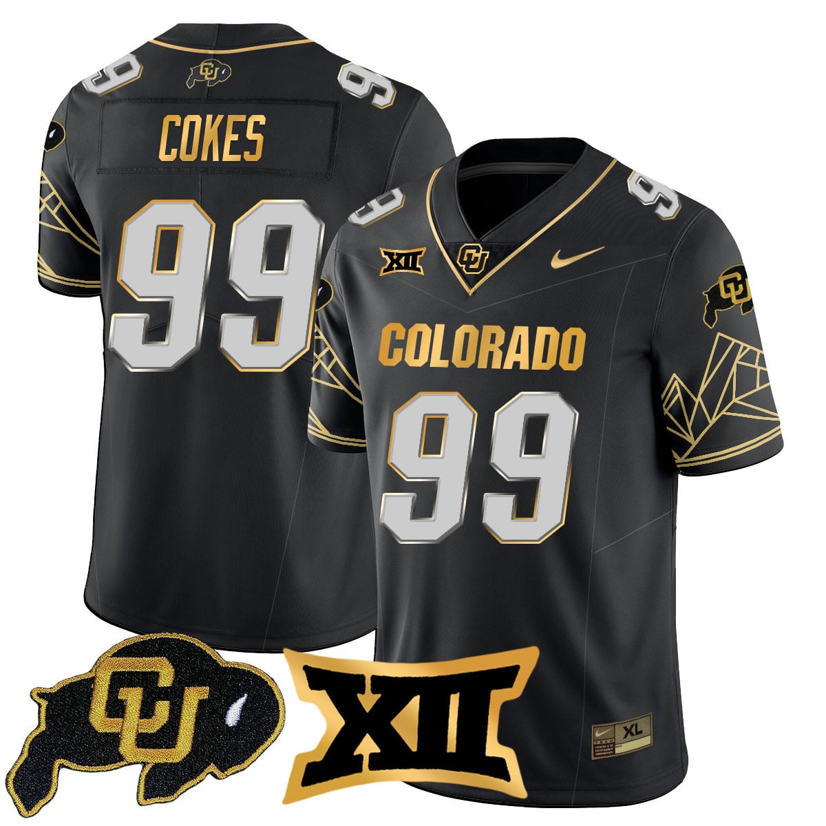 Men's Colorado Buffaloes 2024 Vapor Limited Gold Jersey N3 - All Stitched