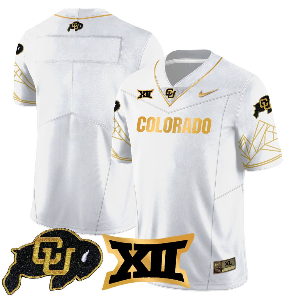 Men's Colorado Buffaloes 2024 Vapor Limited Gold Jersey N3 - All Stitched