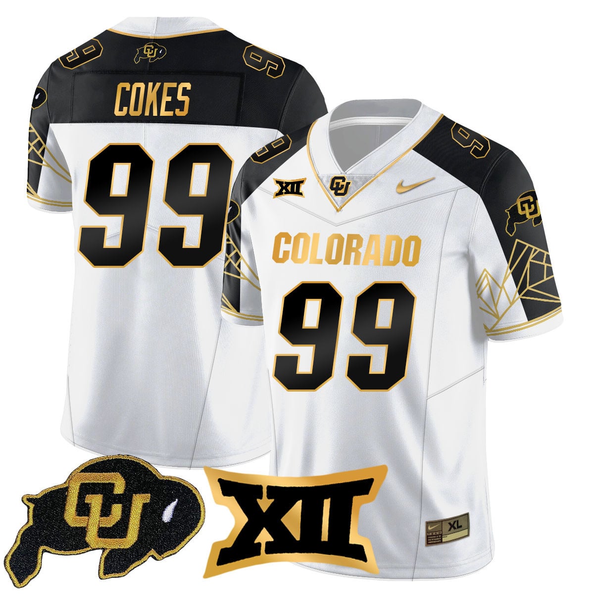 Men's Colorado Buffaloes 2024 Vapor Limited Gold Jersey N3 - All Stitched