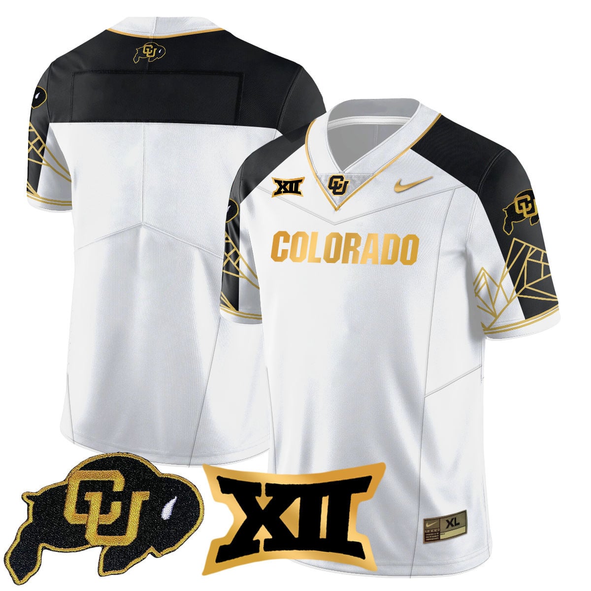 Men's Colorado Buffaloes 2024 Vapor Limited Gold Jersey N3 - All Stitched