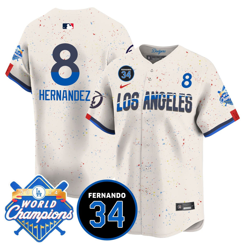 Men's LA Dodgers - World Series Champions 2024/Fernando Valenzuela Memorial Jersey - All Stitched