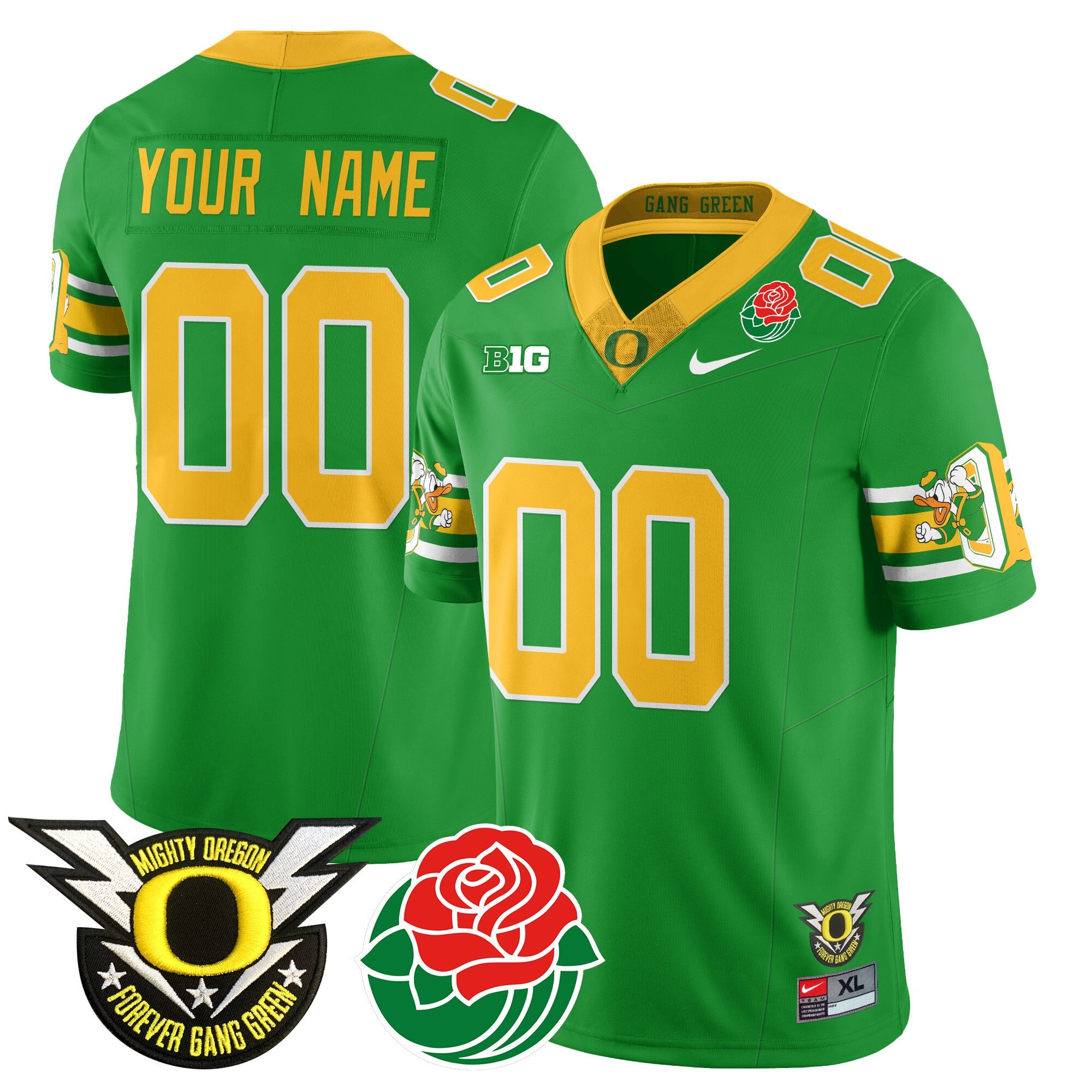 Custom Name/Gender Oregon Ducks 2024 Rose Bowl Jersey - All Stitched 412VTHNJS003