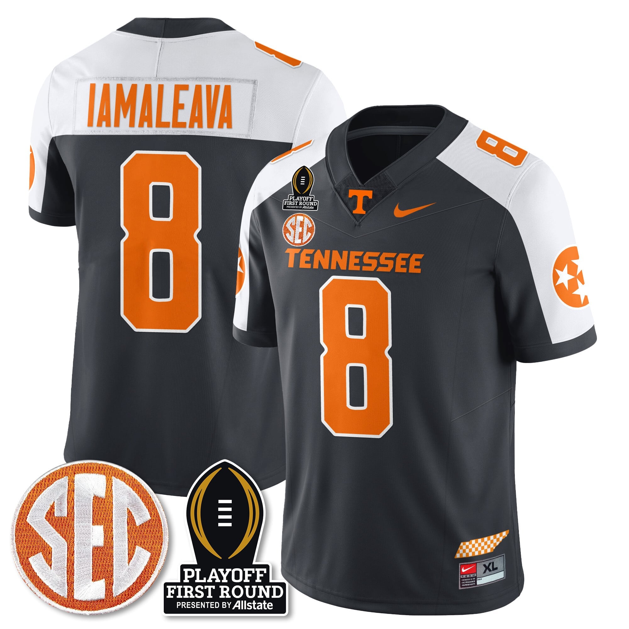 Men's Tennessee Volunteers Football Jersey - Playoff First Round Patch - All Stitched