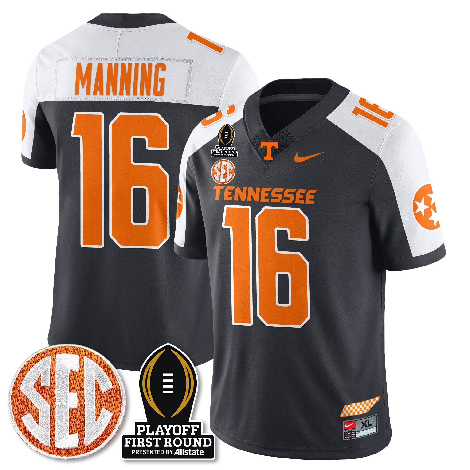 Men's Tennessee Volunteers Football Jersey - Playoff First Round Patch - All Stitched