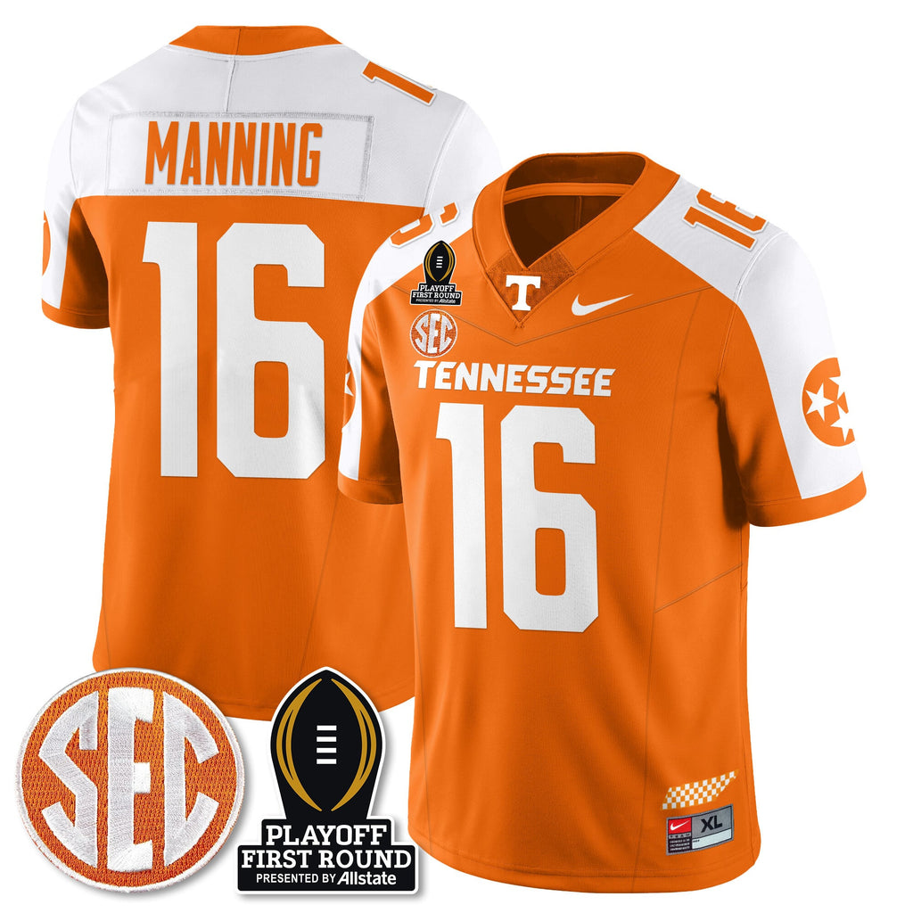 Men's Tennessee Volunteers Football Jersey - Playoff First Round Patch - All Stitched