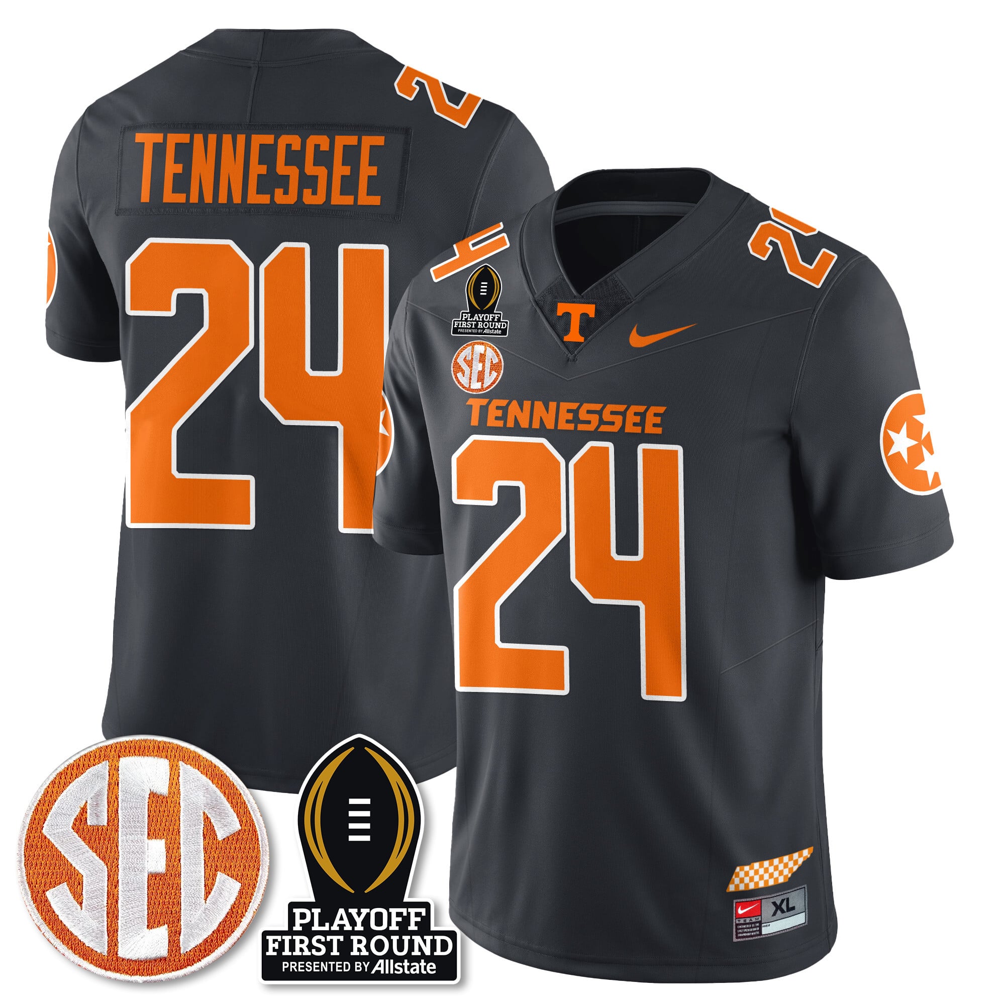 Men's Tennessee Volunteers Football Jersey - Playoff First Round Patch - All Stitched