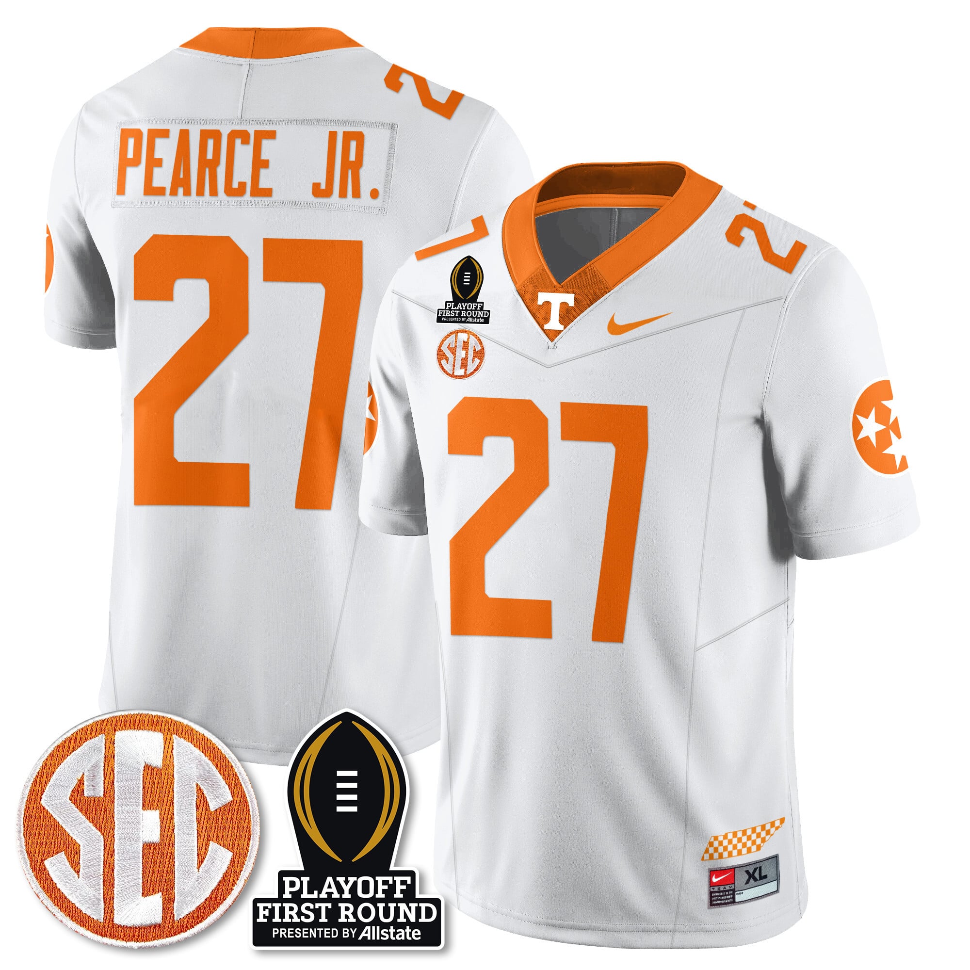 Men's Tennessee Volunteers Football Jersey - Playoff First Round Patch - All Stitched