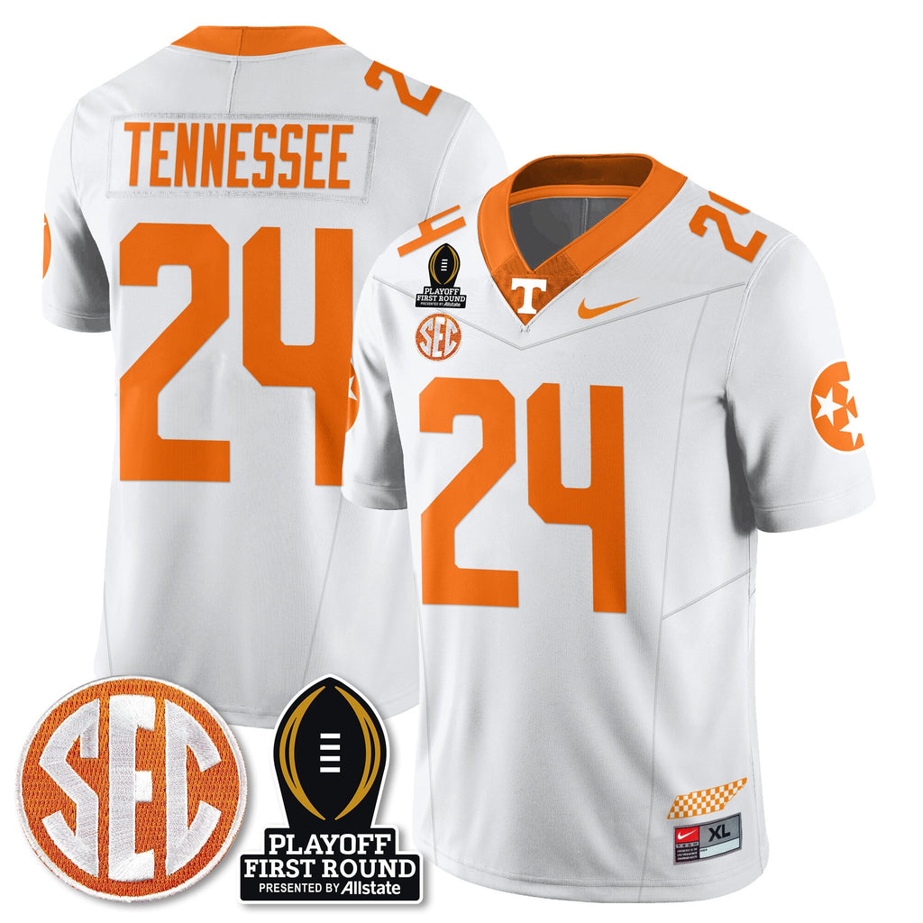 Men's Tennessee Volunteers Football Jersey - Playoff First Round Patch - All Stitched