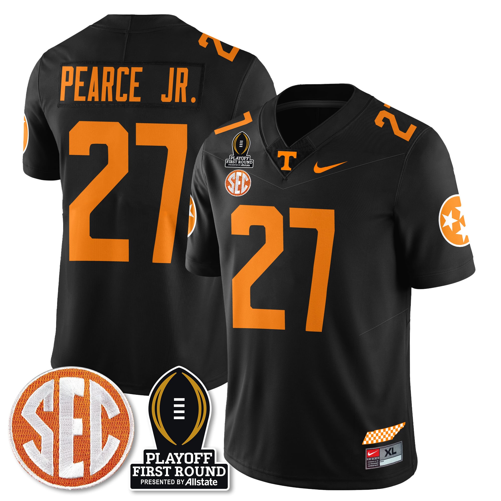 Men's Tennessee Volunteers Football Jersey - Playoff First Round Patch - All Stitched