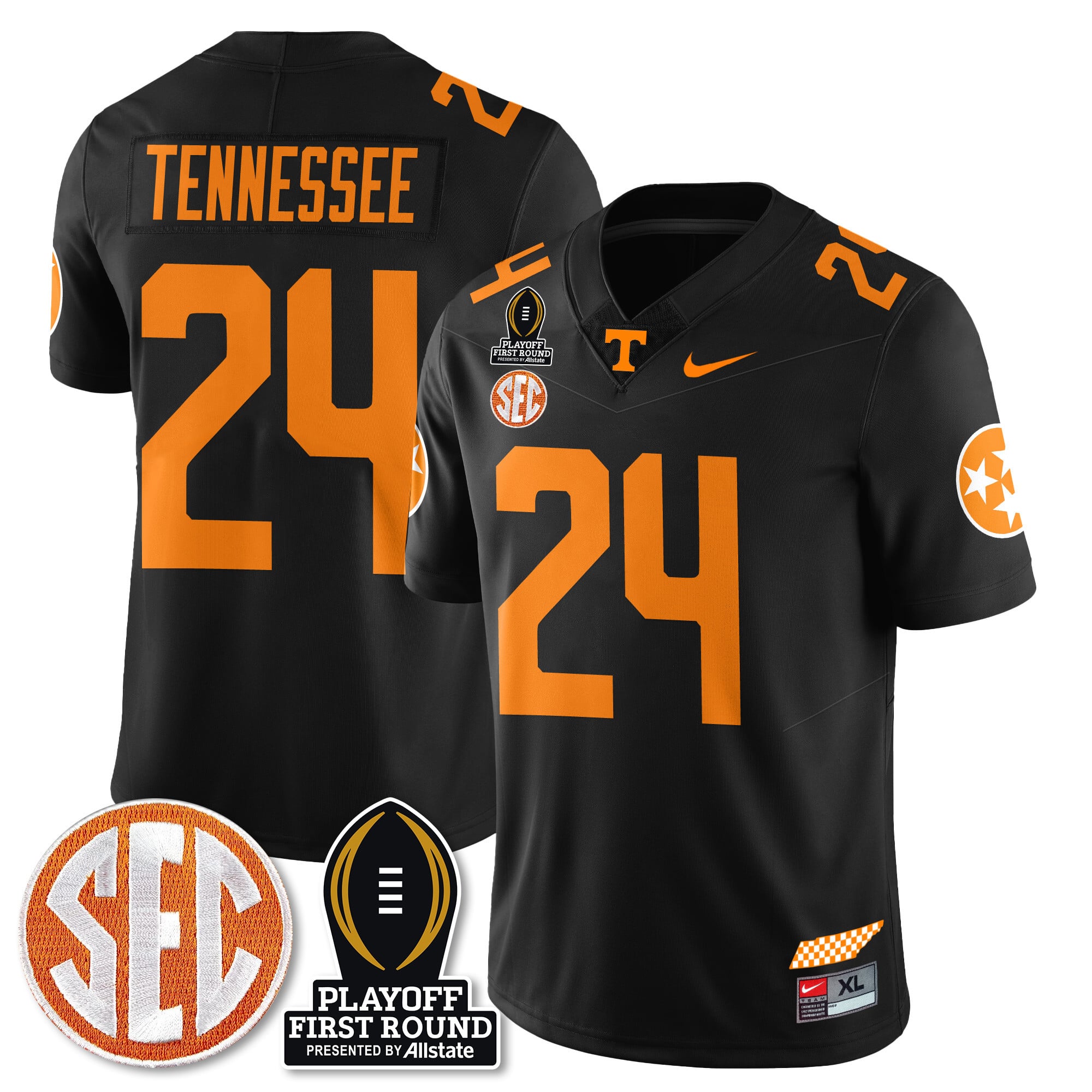Men's Tennessee Volunteers Football Jersey - Playoff First Round Patch - All Stitched