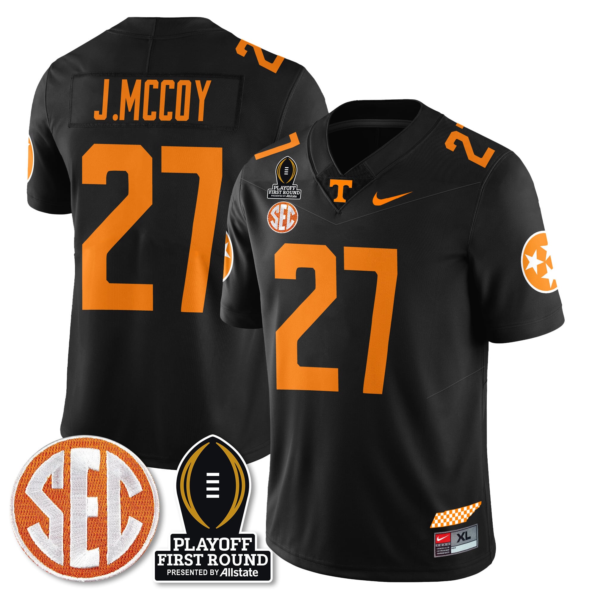 Men's Tennessee Volunteers Football Jersey - Playoff First Round Patch - All Stitched