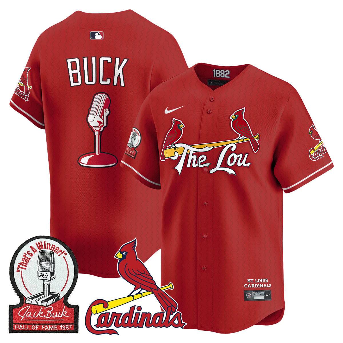 Men's St. Louis Cardinals Jack Buck Limited Jersey - All Stitched