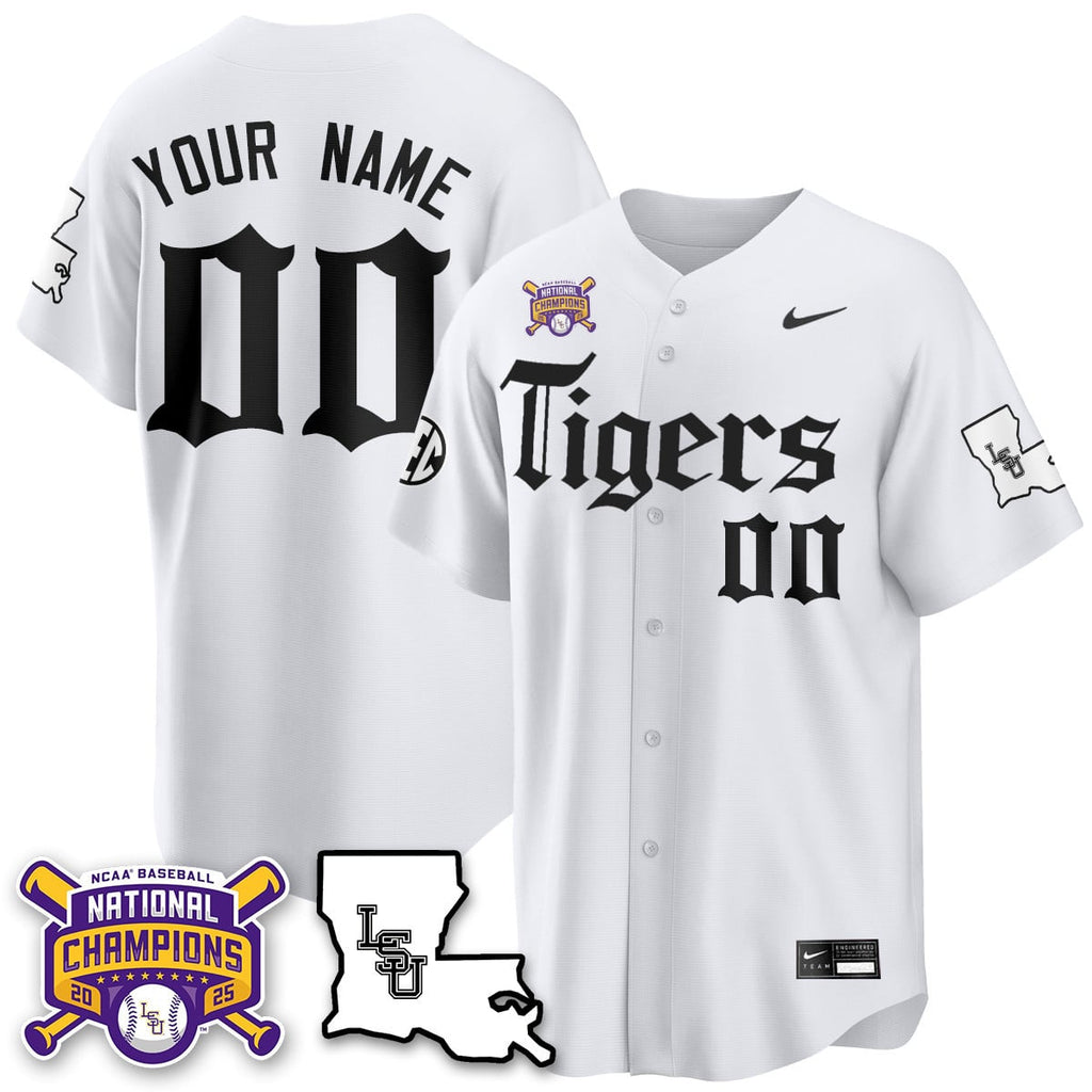 Women's LSU Tigers 2025 World Series Champions 'Gothic Geaux Edition' Jersey - All Stitched