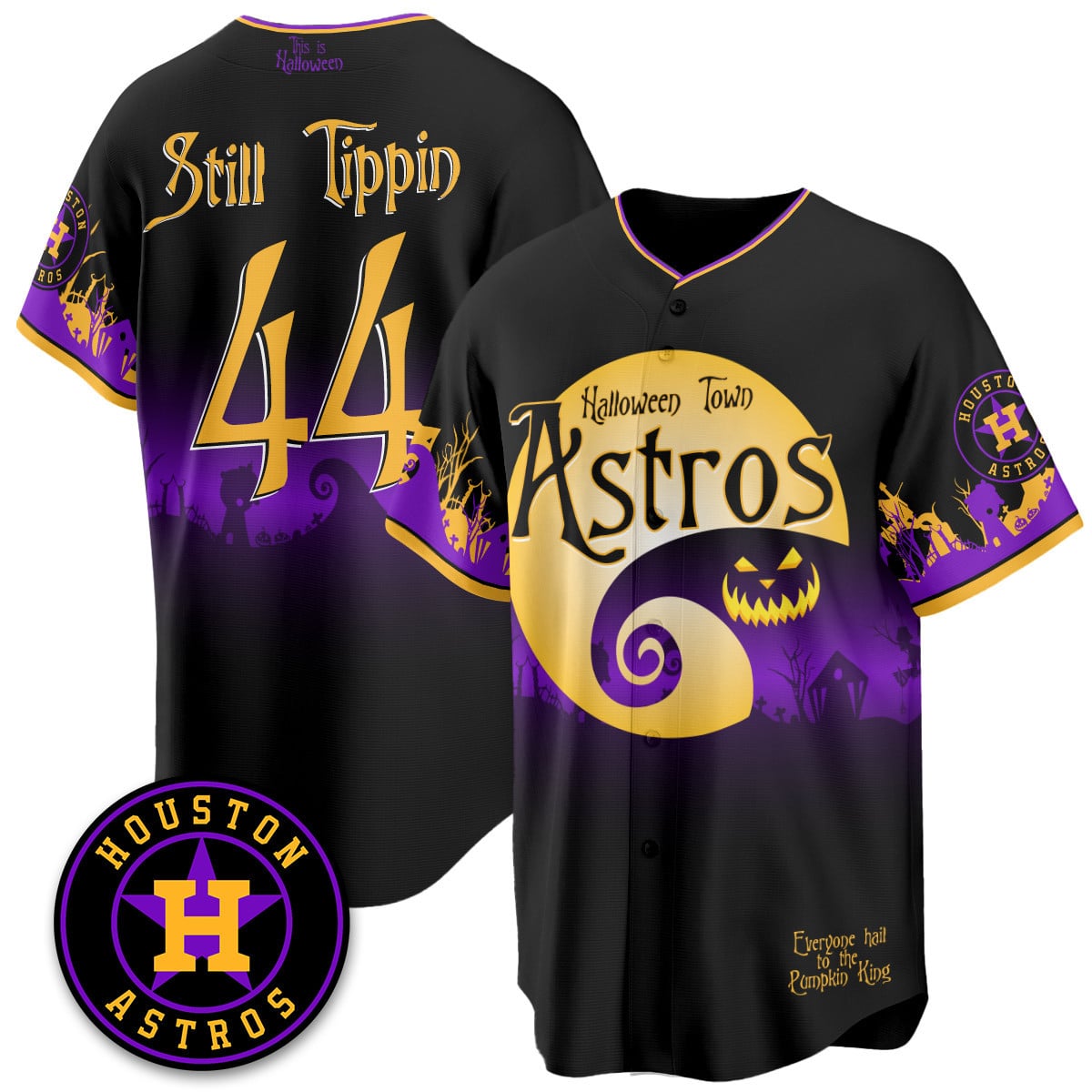 Houston Astros "Halloween Town" Limited Custom Jersey - Stitched