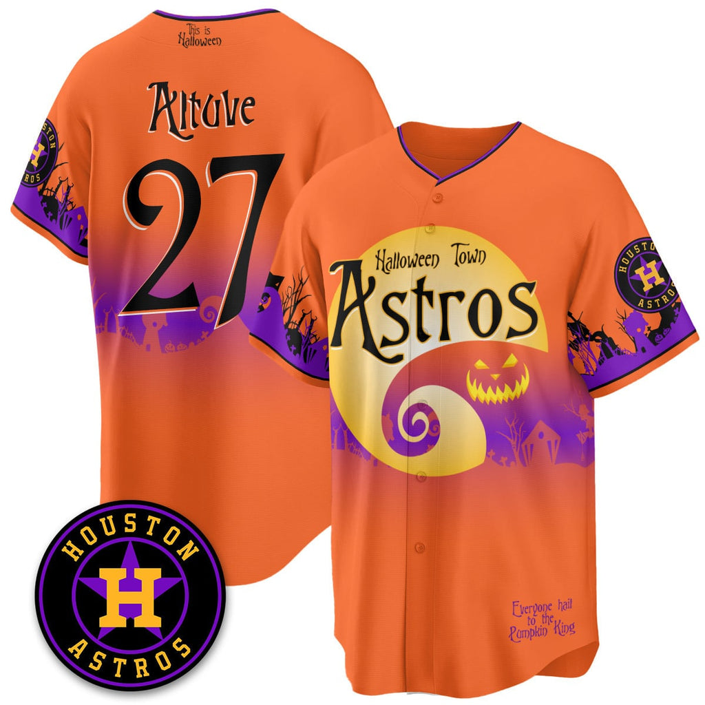 Houston Astros "Halloween Town" Limited Custom Jersey - Stitched