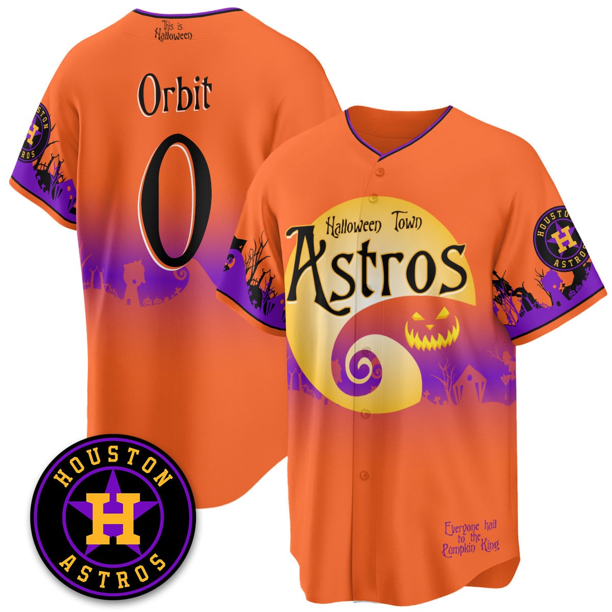 Houston Astros "Halloween Town" Limited Custom Jersey - Stitched