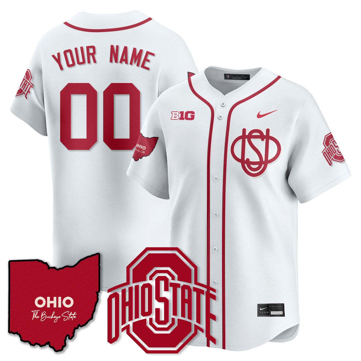 Men's Ohio State Buckeyes 2025 Wordmark Jersey - All Stitched
