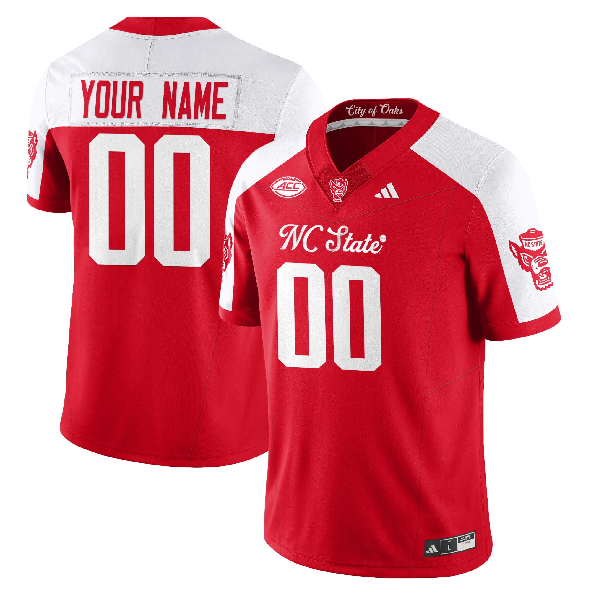 Women's NC State Wolfpack Football "City of Oaks" Jersey - All Stitched