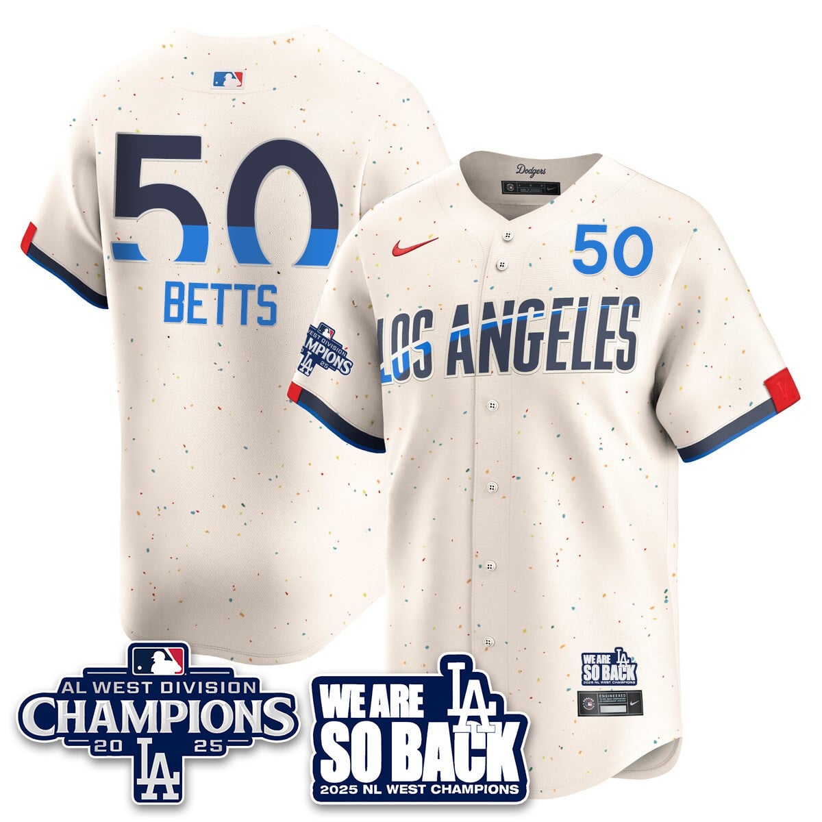 Men's Los Angeles Dodgers 2025 NL West Division Champions Jersey - All Stitched