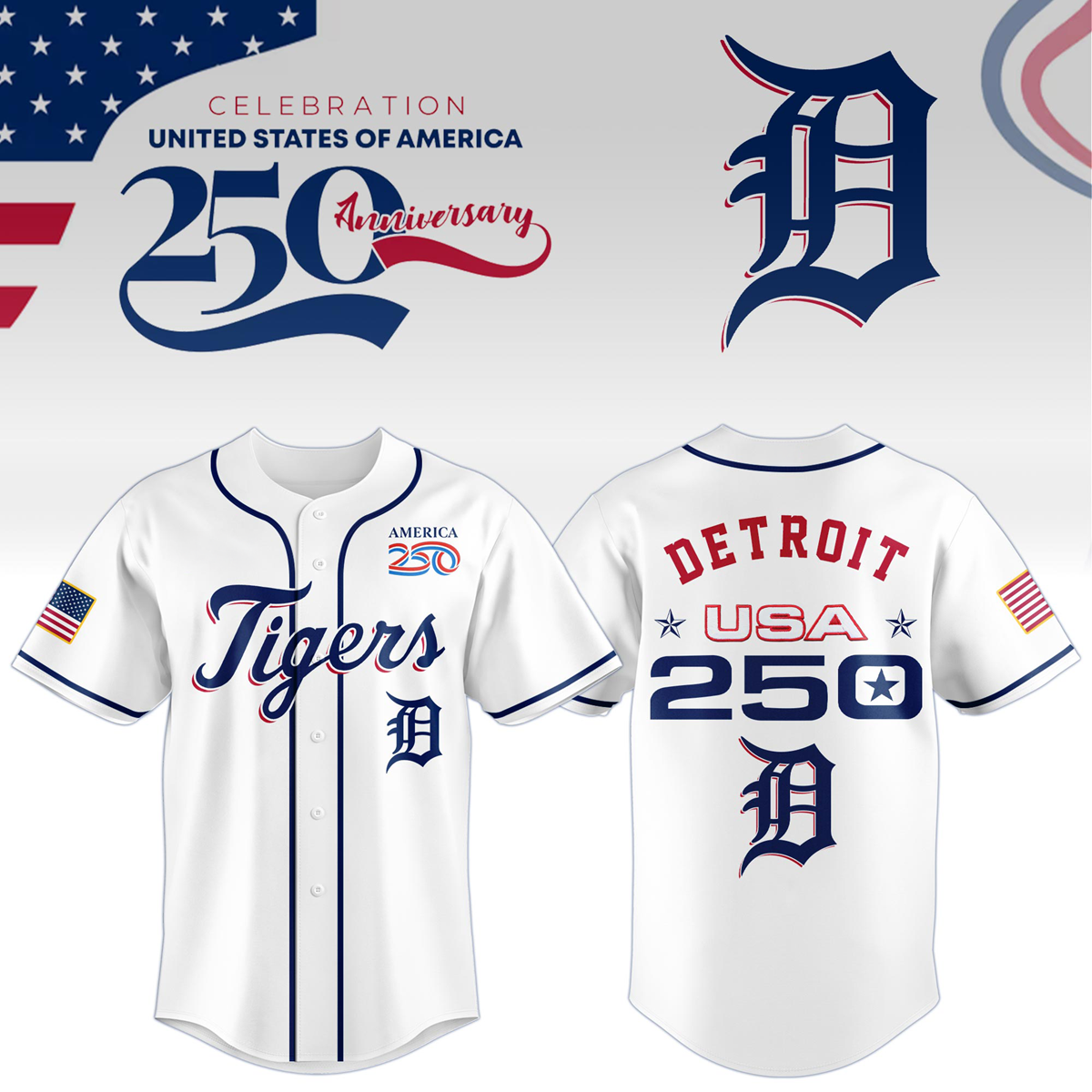 Detroit Tigers x Celebration USA 250 Anniversary