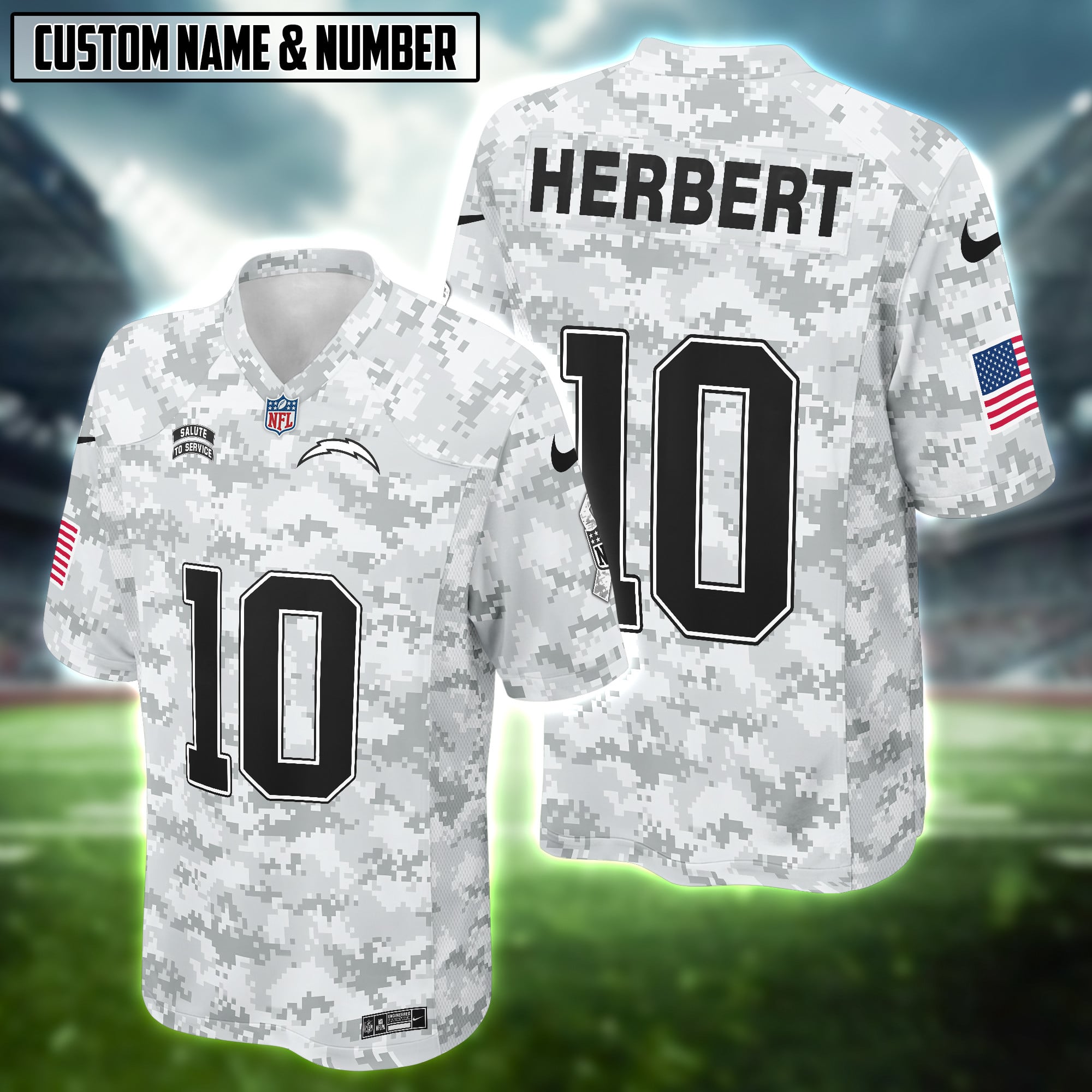 NFL US Airforce Veteran Salute To Service Gray Camo Football Jersey Editions Limited