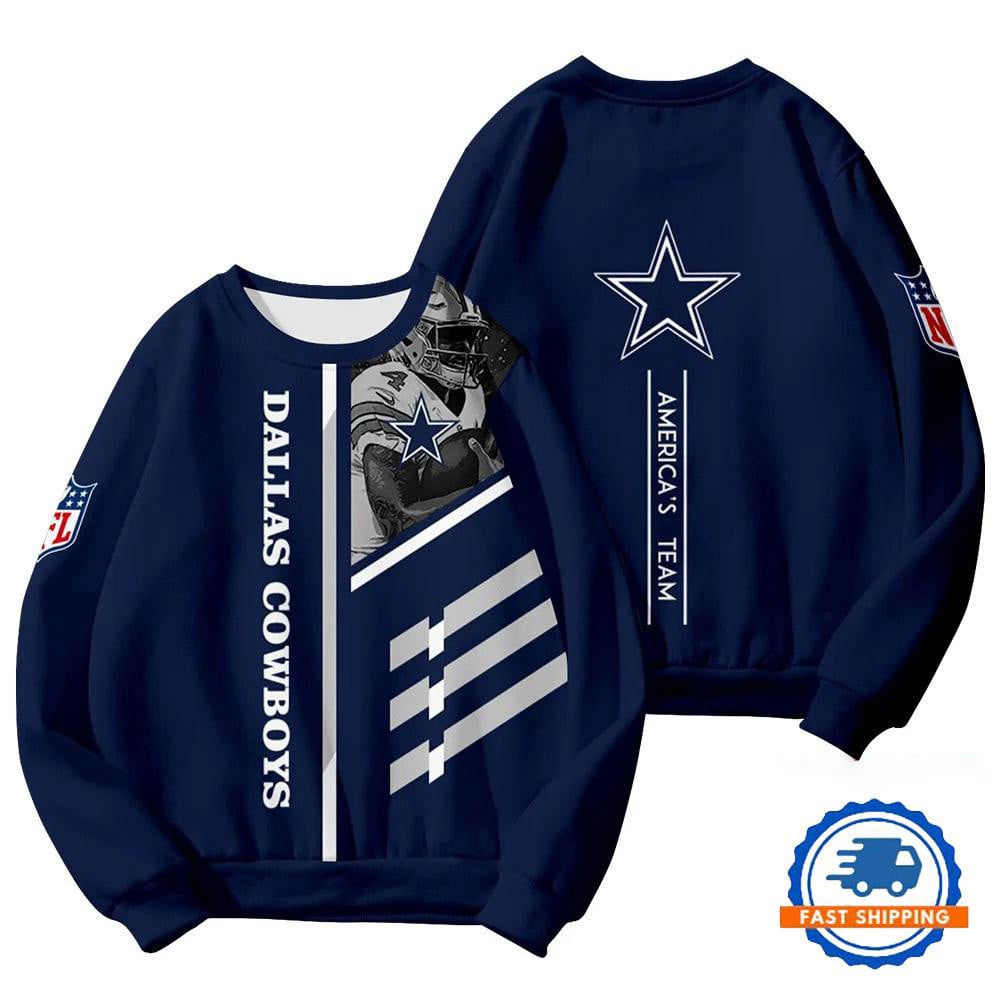 DAL Cowboys Football Team Round Neck Sweatshirt