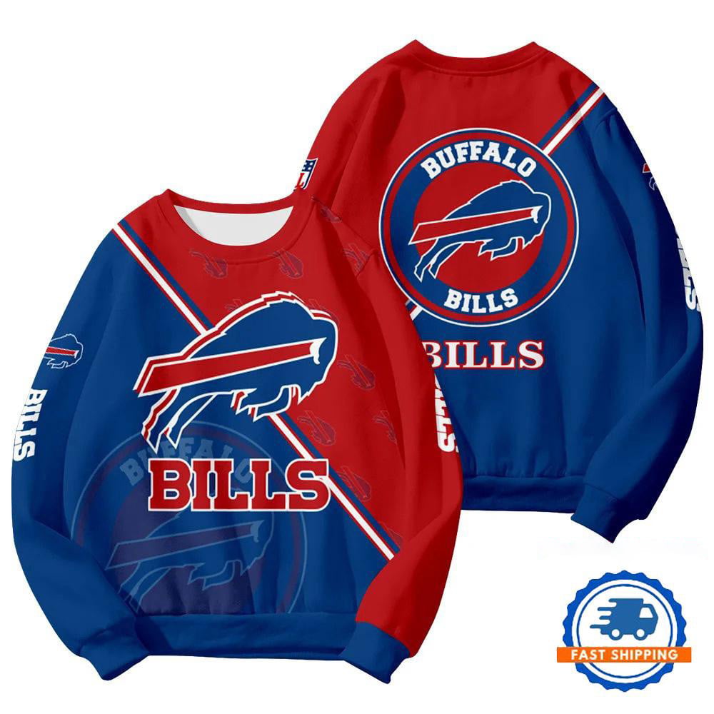 BUF Bills Football Team Round Neck Sweatshirt