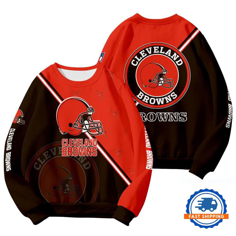 CLE Browns Football Team Round Neck Sweatshirt