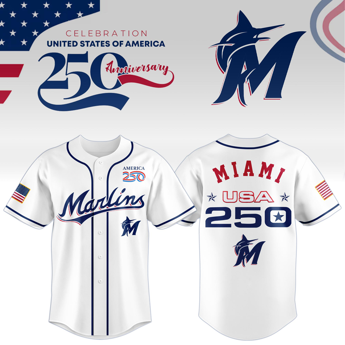 Miami Marlins x Celebration USA 250 Anniversary