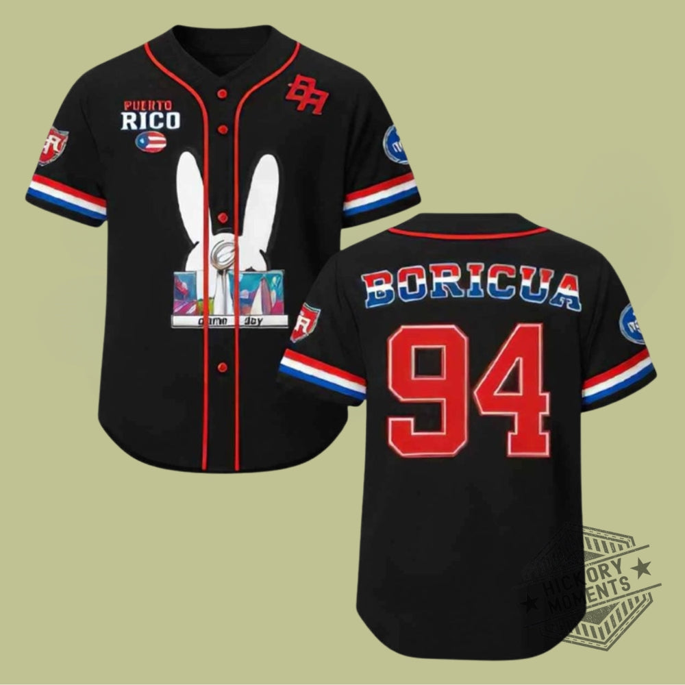 Bad Bunny Popular Latin Music Inspired Black Baseball Jersey
