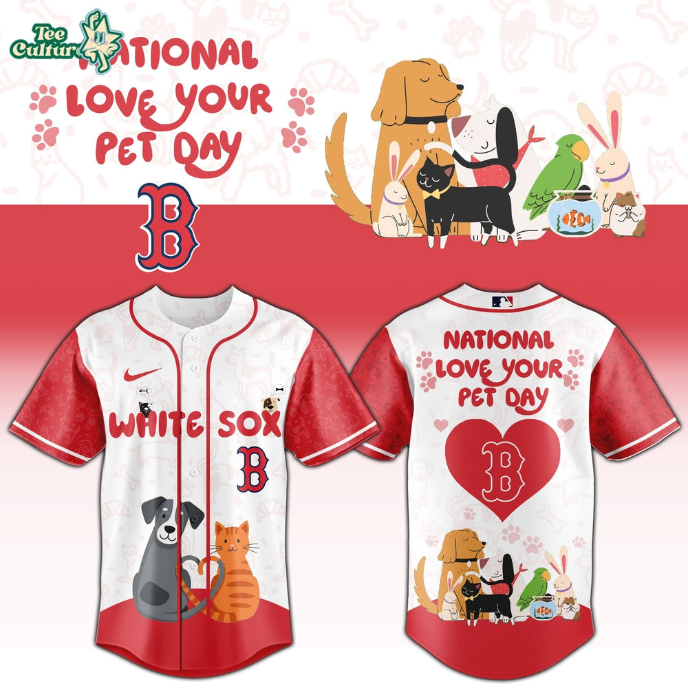 Boston Red Sox National Love Your Pet Day 2026 Special Release Baseball Jersey
